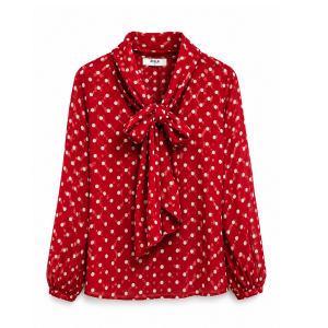 Zola - Polkadot Shirt - Red Burgundy