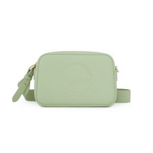 Fenn Crossbody – Pastel Green – Gold Zip
