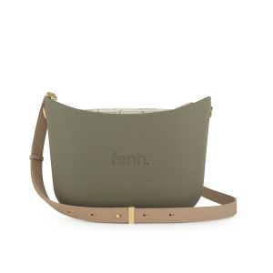 Fenn - Messenger Bag-Watercress-Pattern Inner-Gold Zip-Light Stone Flat Handles